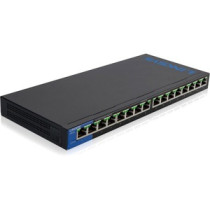 Conmutador Gigabit de escritorio para empresas con 16 puertos Linksys LGS116P, Con velocidades de conexi�n por cable de hasta 10