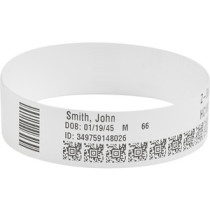 Etiqueta multiuso Zebra Z-Band Direct - 25.40mm Width x 279.40mm Longitud - Permanente Adhesivo - Rectángulo - Térmica - Blanco 