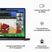  MacBook Pro de 14 pulgadas: Chip M3 Pro de Apple con CPU de 12 núcleos y GPU de 18 núcleos, almacenamiento de 1 TB SSD y memori