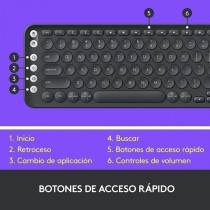 Teclado Logitech K600 - Inalámbrico Conectividad - USB Interfaz - Almohadilla táctil (TouchPad), D-pad - Español - Negro - Bluet