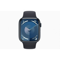 Apple Watch Series 9 (GPS) - Caja de aluminio en color medianoche de 45 mm - Correa deportiva color medianoche - Talla M/L