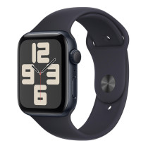 Apple Watch SE (GPS) - Caja de aluminio en color medianoche de 44 mm - Correa deportiva color medianoche - Talla M/L