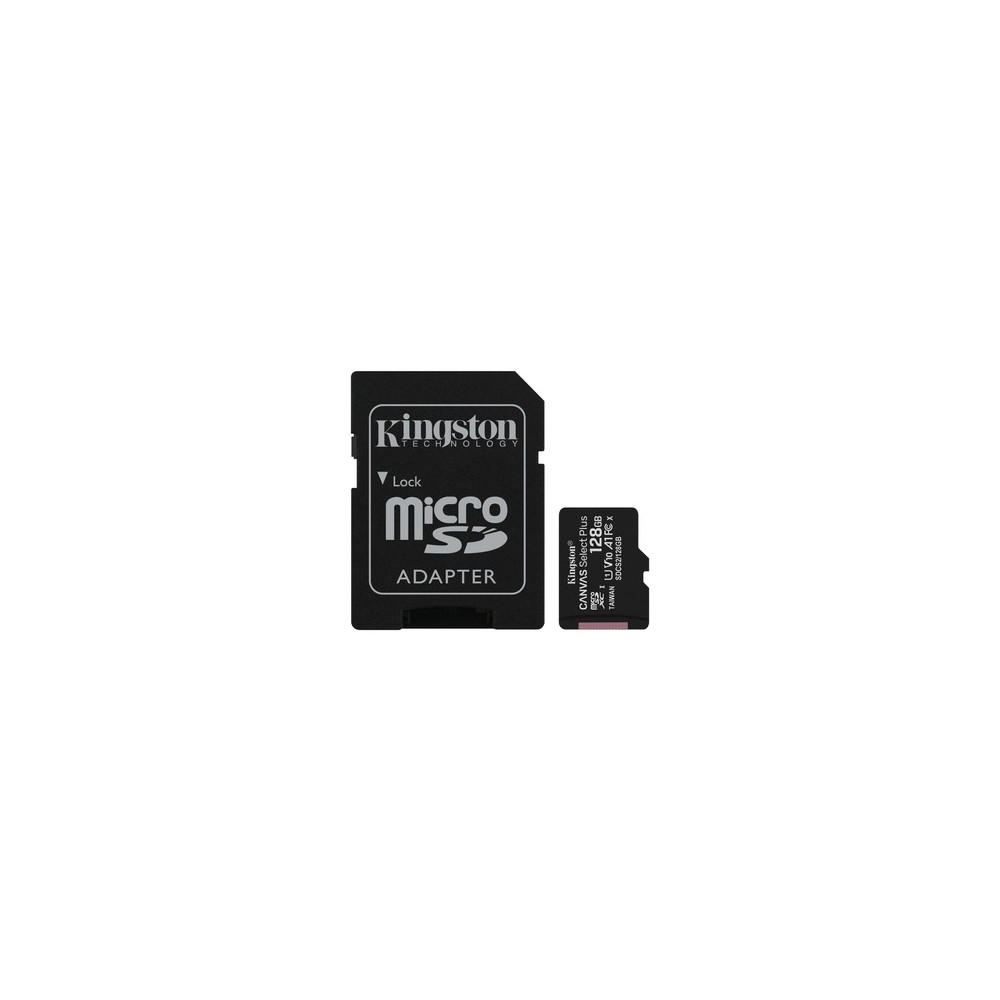 microSDXC Kingston Canvas Select Plus SDCS2 - 128GB - Class 10/UHS-I (U1) - 1 Paquete(s) - 100MB/s Leer