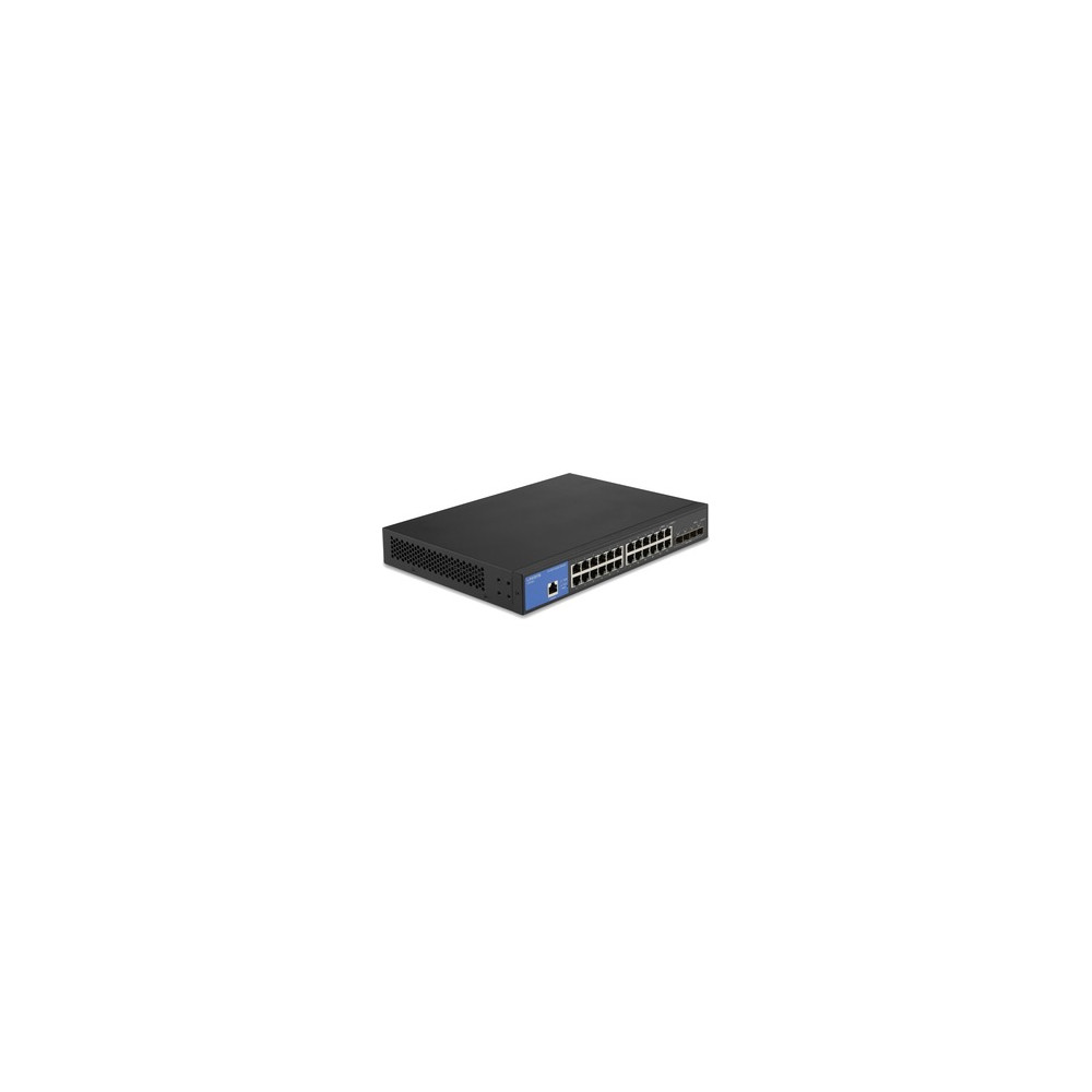 Conmutador Ethernet Linksys LGS328C 24 Puertos Gestionable - Conforme con normas TAA - 3 Capa compatible - Modular - 23.95W Powe