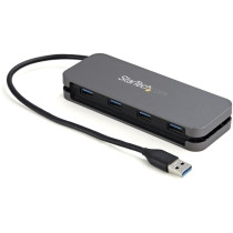 Concentrador USB StarTech.com Nuevo - USB 3.2 (Gen 1) Tipo A - Pórtatil - Negro, Gris - Soporte UASP - 4 Total USB Port(s) - PC,