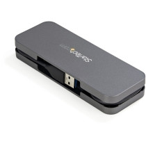 Concentrador USB StarTech.com Nuevo - USB 3.2 (Gen 1) Tipo A - Pórtatil - Negro, Gris - Soporte UASP - 4 Total USB Port(s) - PC,