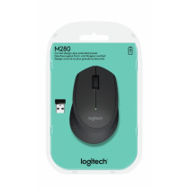 Mouse Logitech M280 - Radiofrecuencia - USB - Óptico - 3 Botón(es) - Negro - Inalámbrico - 1000 dpi - Rueda de desplazamiento