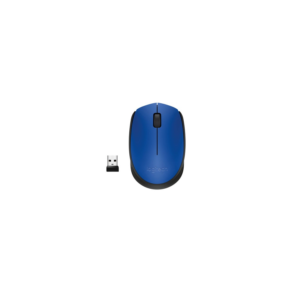 Mouse Logitech M170 - Radiofrecuencia - USB 2.0 - Óptico - Azul - Inalámbrico - 1000 dpi - Rueda de desplazamiento - Simétrico