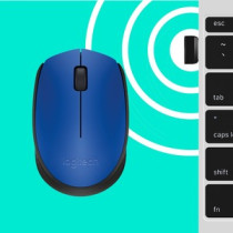 Mouse Logitech M170 - Radiofrecuencia - USB 2.0 - Óptico - Azul - Inalámbrico - 1000 dpi - Rueda de desplazamiento - Simétrico