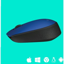 Mouse Logitech M170 - Radiofrecuencia - USB 2.0 - Óptico - Azul - Inalámbrico - 1000 dpi - Rueda de desplazamiento - Simétrico