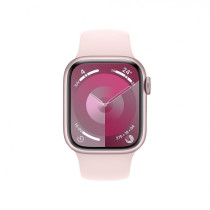 Apple Watch Series 9 (GPS) - Caja de aluminio en rosa de 41 mm - Correa deportiva rosa claro - Talla M/L