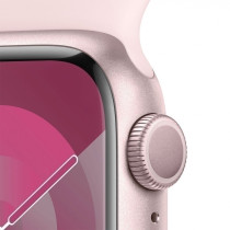 Apple Watch Series 9 (GPS) - Caja de aluminio en rosa de 41 mm - Correa deportiva rosa claro - Talla M/L