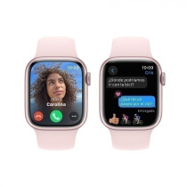 Apple Watch Series 9 (GPS) - Caja de aluminio en rosa de 41 mm - Correa deportiva rosa claro - Talla M/L