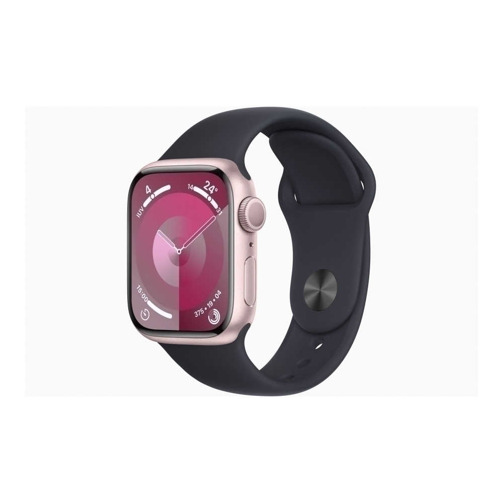 Apple Watch Series 9 (GPS) - Caja de aluminio en color medianoche de 41 mm - Correa deportiva color medianoche - Talla M/L