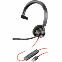 Auriculares Poly Blackwire 3315 Cableado Sobre la oreja Mono - Negro - Monaural - Cerrado - 32Ohm - 213.4cm Cable - Omnidireccio