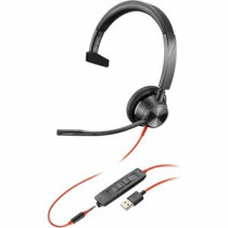 Auriculares Poly Blackwire 3315 Cableado Sobre la oreja Mono - Negro - Monaural - Cerrado - 32Ohm - 213.4cm Cable - Omnidireccio