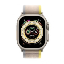 Apple Watch Ultra (GPS + Cellular) - Caja de titanio de 49 mm - Correa Loop Trail amarilla/beis - Talla S/M-Ultimas unidades ref