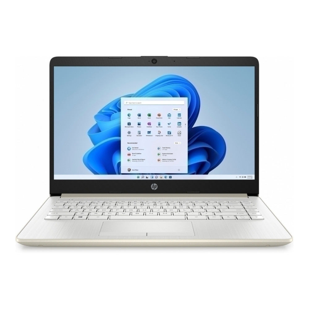 Portótil HP Pentium Silver N5030 1.1Ghz QC Ram 4GB 128GB SSD Pant 14 Win 10 Oro