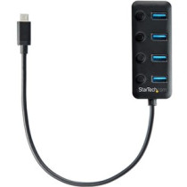 StarTech.com Hub USB Tipo C de 4 Puertos - USB de 4 Puertos USB-A con Interruptores Individuales de Encendido/Apagado - Soporte 