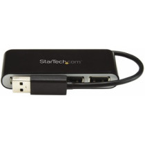 Concentrador USB StarTech.com - USB - Externo - Negro, Plata - Conforme con normas TAA - 4 Total USB Port(s) - 4 USB 2.0 Port(s)