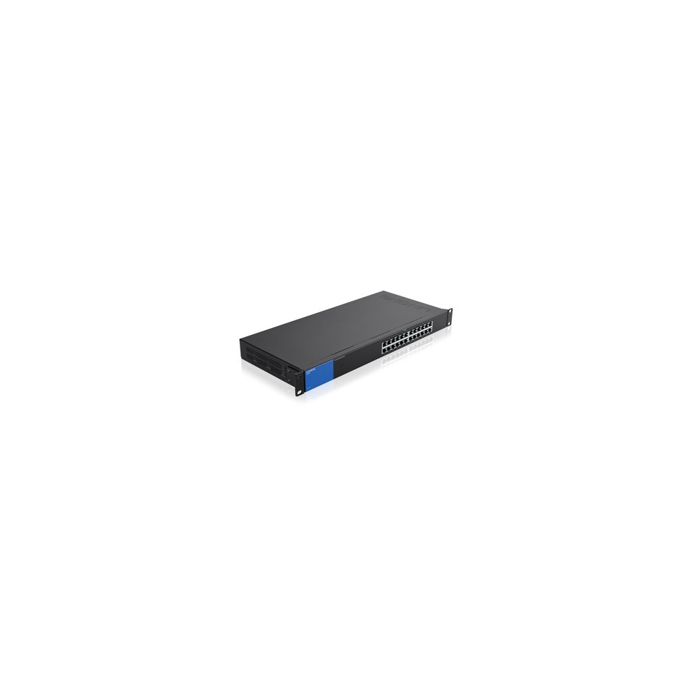 Conmutador Ethernet Linksys LGS124 24 - Gigabit Ethernet - 10/100/1000Base-T - 2 Capa compatible - 3.62W Power Consumption - Par