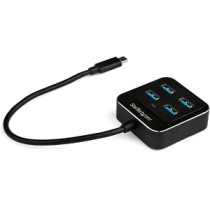 Concentrador USB StarTech.com - USB Tipo C - Externo - Negro - Soporte UASP - 4 Total USB Port(s) - 4 Puerto(s) USB 3.1