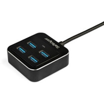 Concentrador USB StarTech.com - USB Tipo C - Externo - Negro - Soporte UASP - 4 Total USB Port(s) - 4 Puerto(s) USB 3.1