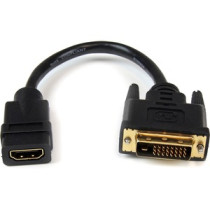 Cable de vídeo StarTech.com - 20.32cm DVI/HDMI - para Dispositivo de Vídeo, Portátil - 1 - Extremo Secundario: 1 x 25-pin DVI-D 