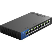 Conmutador Ethernet Linksys LGS108 8 - Gigabit Ethernet - 1000Base-T - 2 Capa compatible - Par trenzado - Montaje en pared, De E