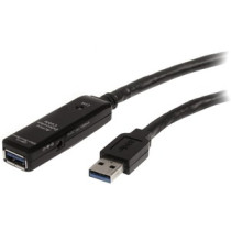 StarTech.com Cable Extensor USB 3.0 SuperSpeed Activo de 10m - USB A Macho a Hembra - Negro - Extremo Secundario: 1 x 9-pin USB 