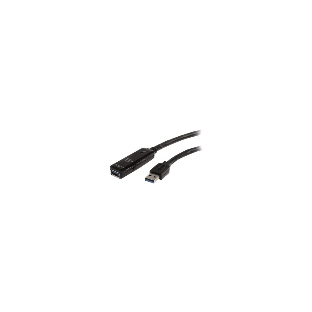 StarTech.com Cable Extensor USB 3.0 SuperSpeed Activo de 10m - USB A Macho a Hembra - Negro - Extremo Secundario: 1 x 9-pin USB 