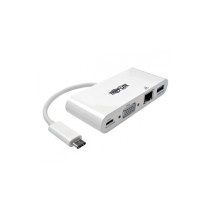 Base de conexión Tripp Lite U444-06N-VGU-C para Notebook/Tableta PC - 2 x puertos USB - 2 x USB 3.0 - Red (RJ-45) - VGA - Cablea