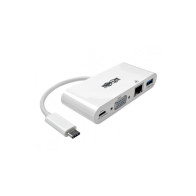 Base de conexión Tripp Lite U444-06N-VGU-C para Notebook/Tableta PC - 2 x puertos USB - 2 x USB 3.0 - Red (RJ-45) - VGA - Cablea