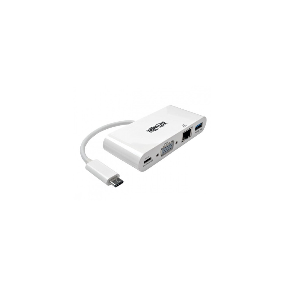 Base de conexión Tripp Lite U444-06N-VGU-C para Notebook/Tableta PC - 2 x puertos USB - 2 x USB 3.0 - Red (RJ-45) - VGA - Cablea