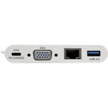 Base de conexión Tripp Lite U444-06N-VGU-C para Notebook/Tableta PC - 2 x puertos USB - 2 x USB 3.0 - Red (RJ-45) - VGA - Cablea