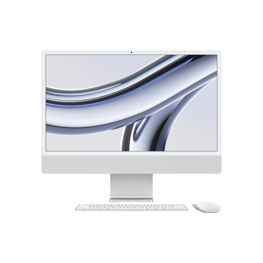 iMac con pantalla Retina 4,5K de 24 pulgadas: Chip M3 de Apple con CPU de ocho núcleos y GPU de diez núcleos, 512GB SSD - Plata