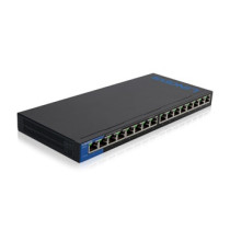 Conmutador Ethernet Linksys LGS116 16 - Gigabit Ethernet - 10/100/1000Base-T - 2 Capa compatible - 2.36W Power Consumption - Par