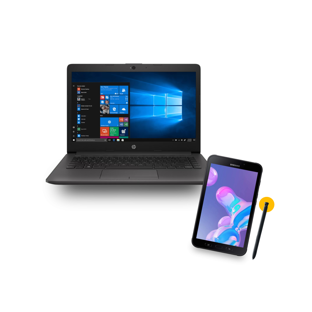 Super Combo HP 240 G7 + Galaxy Tab Active 2