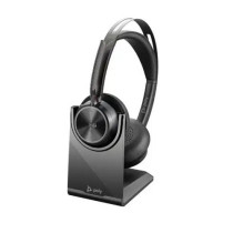 Auriculares Poly Voyager Focus 2 Con cable/Inalámbrico Sobre la oreja Estéreo - Negro - Asistente de Google, Siri - Binaural - S