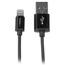 StarTech.com Cable 1m Lightning 8 Pin a USB 2.0 para Apple iPod iPhone iPad - Negro - Extremo Secundario: 1 x 8-pin Lightning - 