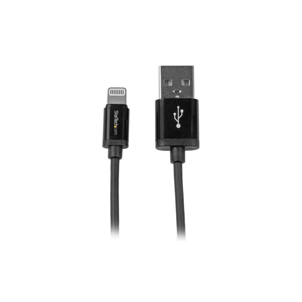 StarTech.com Cable 1m Lightning 8 Pin a USB 2.0 para Apple iPod iPhone iPad - Negro - Extremo Secundario: 1 x 8-pin Lightning - 